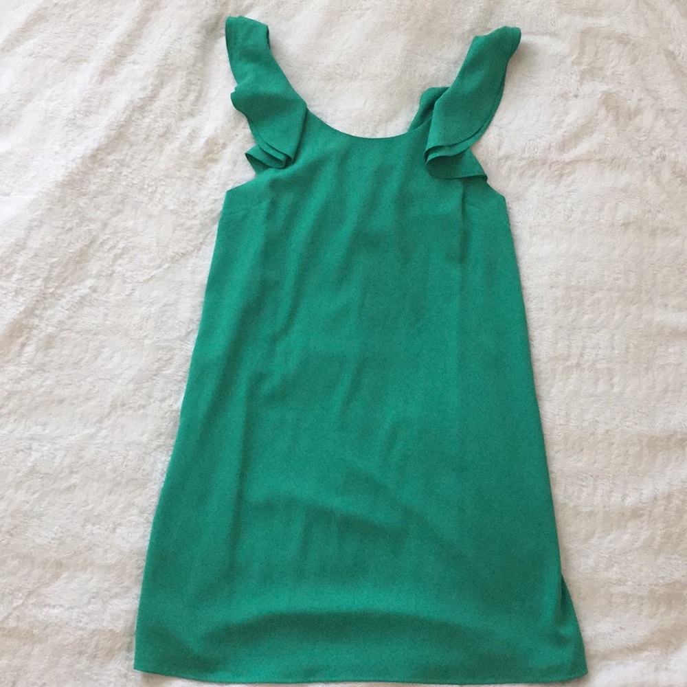 Green knee length dress